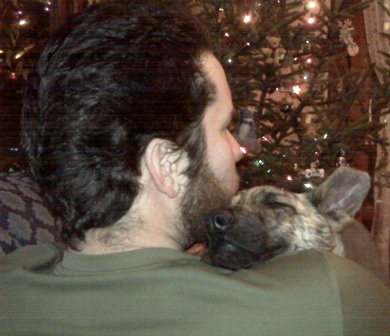 sleepy puppy snuggles...