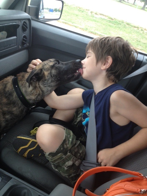 the car ride home (I just couldn't leave him in that crate)
