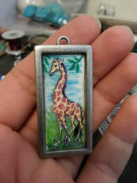 pendant I made for a little girl whose favorite animal is a giraffe