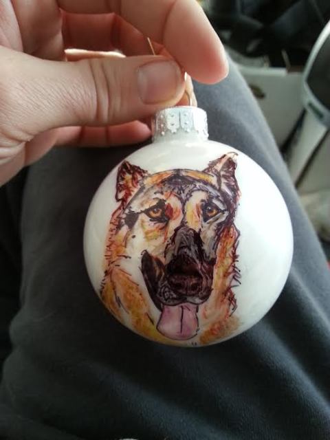 GSD on glass ornament